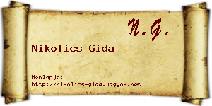 Nikolics Gida névjegykártya